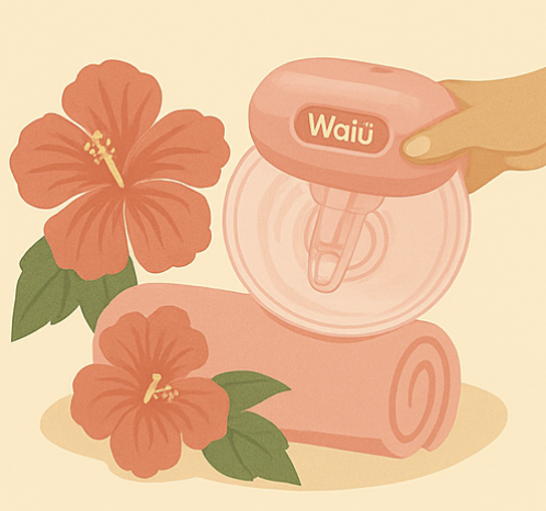Illustrated Waiū pump concept with flowers